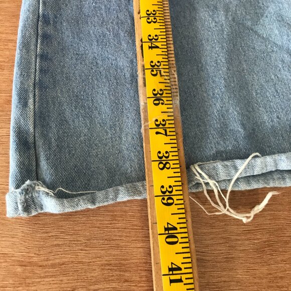 Ghanda Barrel Wide Leg Jeans Women 6 Blue High Rise Raw Hem Stretch Skater 18216 - Picture 5 of 13